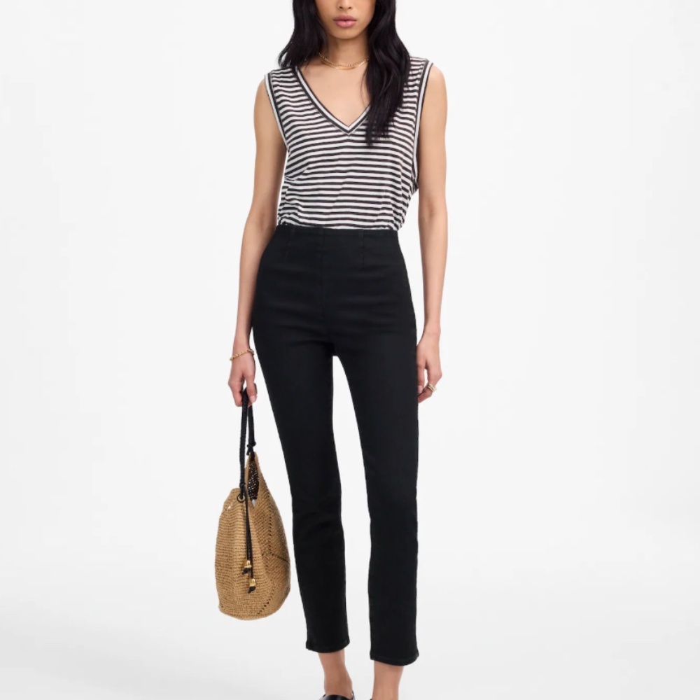 [NWT] Madewell Denim Slim Crop Pants in Black Rinse - size 2
